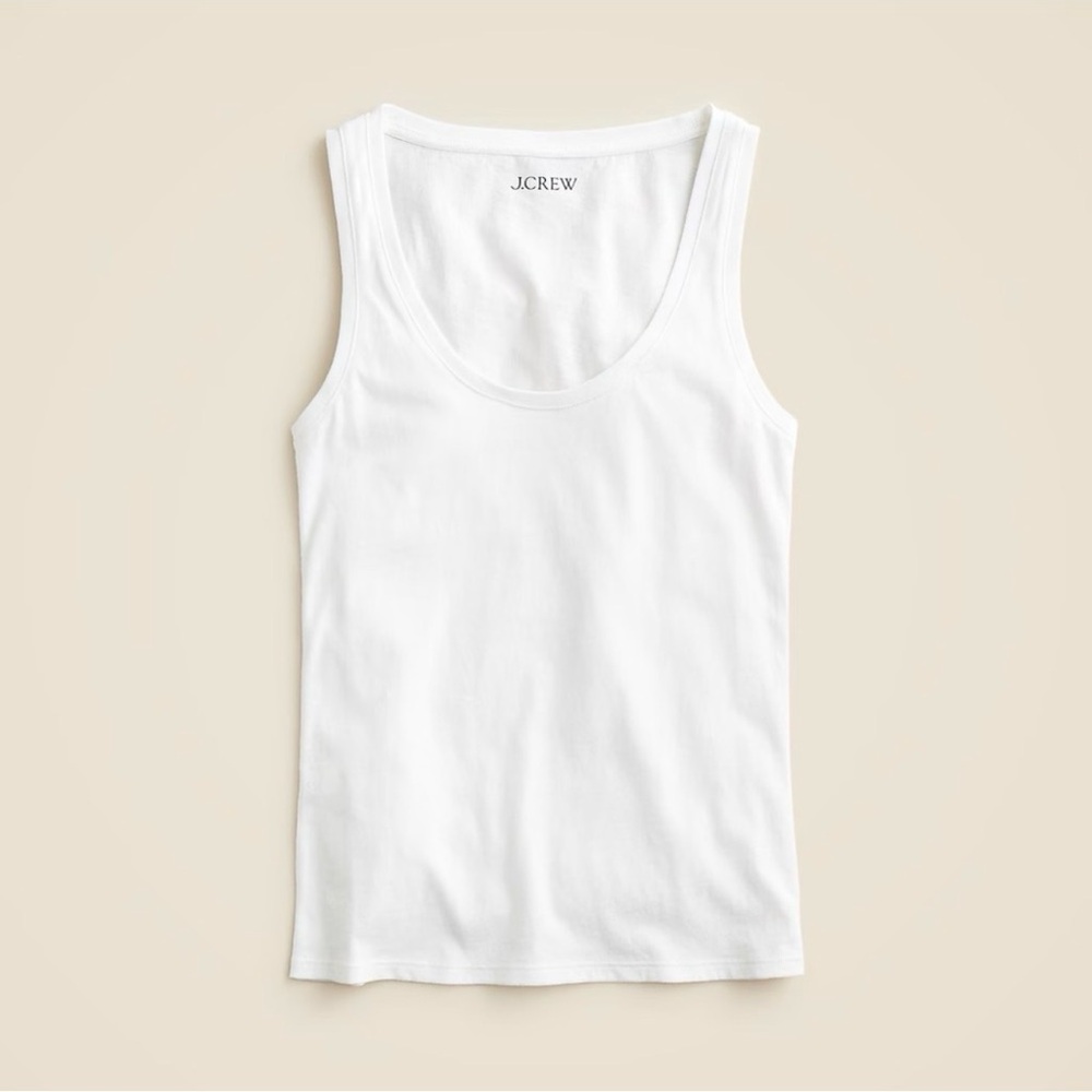 J. Crew Vintage Jersey Scoopneck Tank White